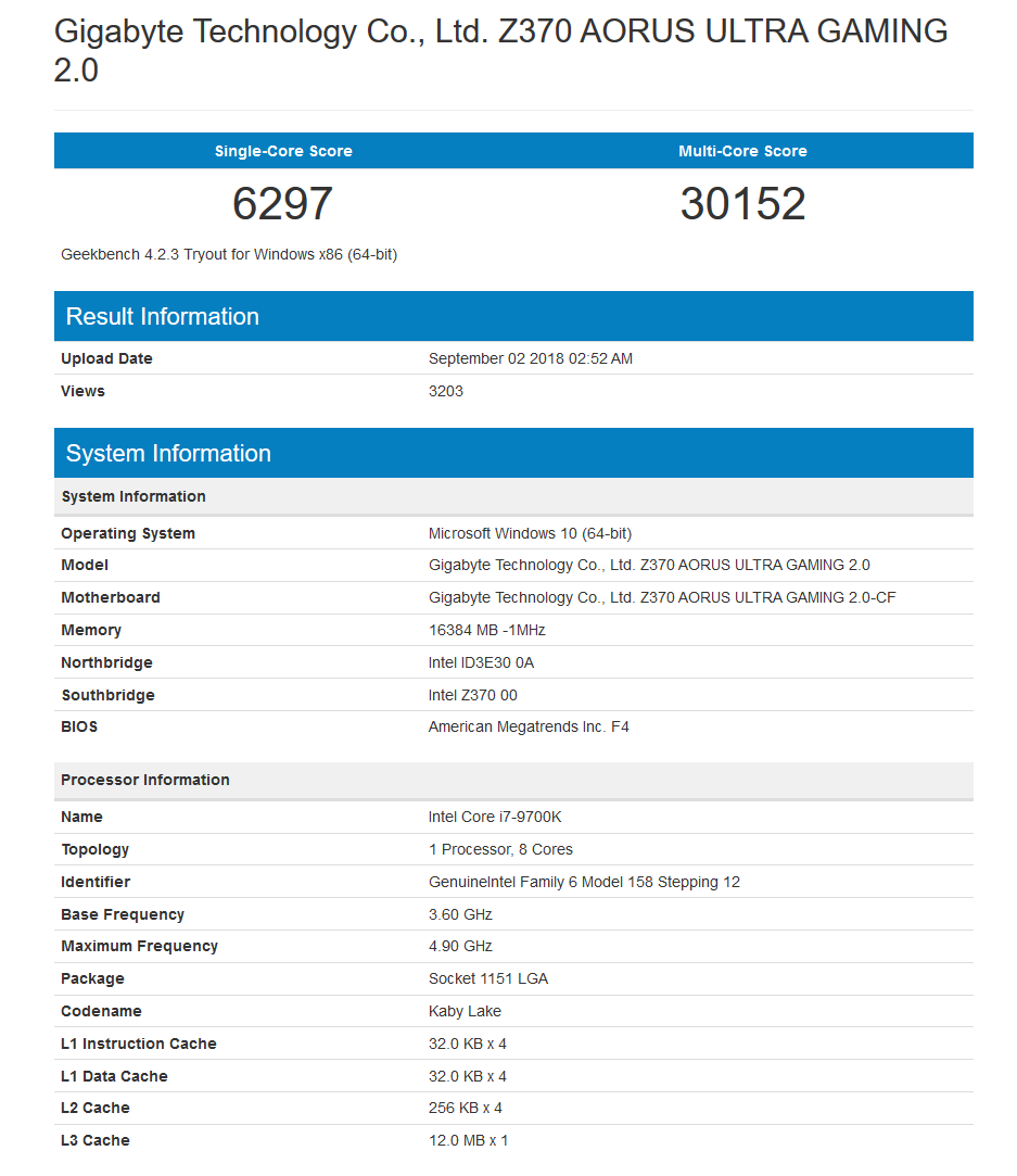 Intel S Upcoming I7 9700k Shows Impressive Geekbench Scores And 5 3ghz Overclock Kitguru
