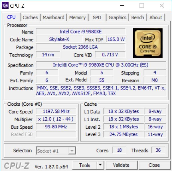 Intel Core i9-9980XE Extreme Edition 3.0 GHz BX80673I99980X B&H