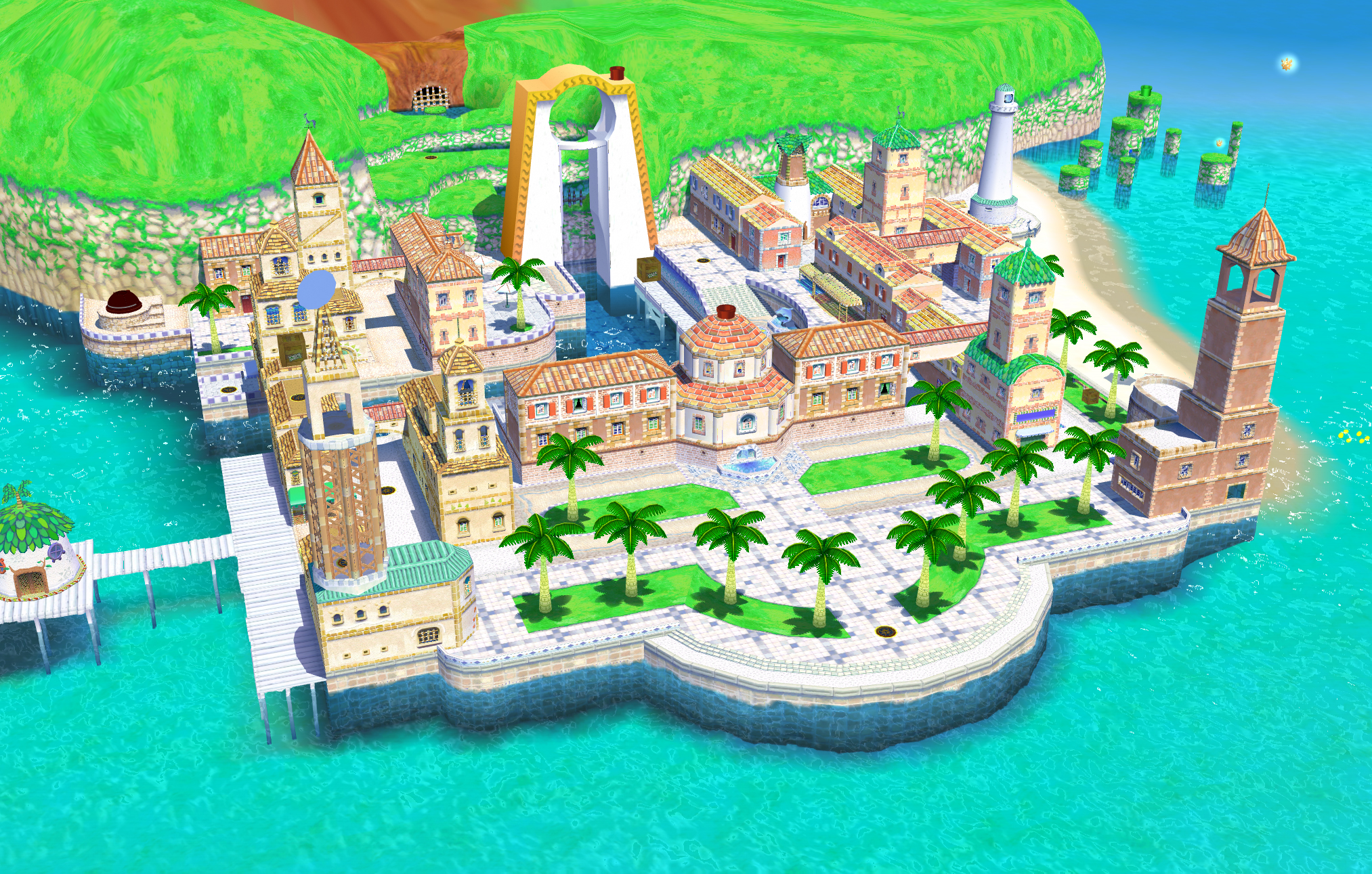 super mario sunshine delfino plaza map