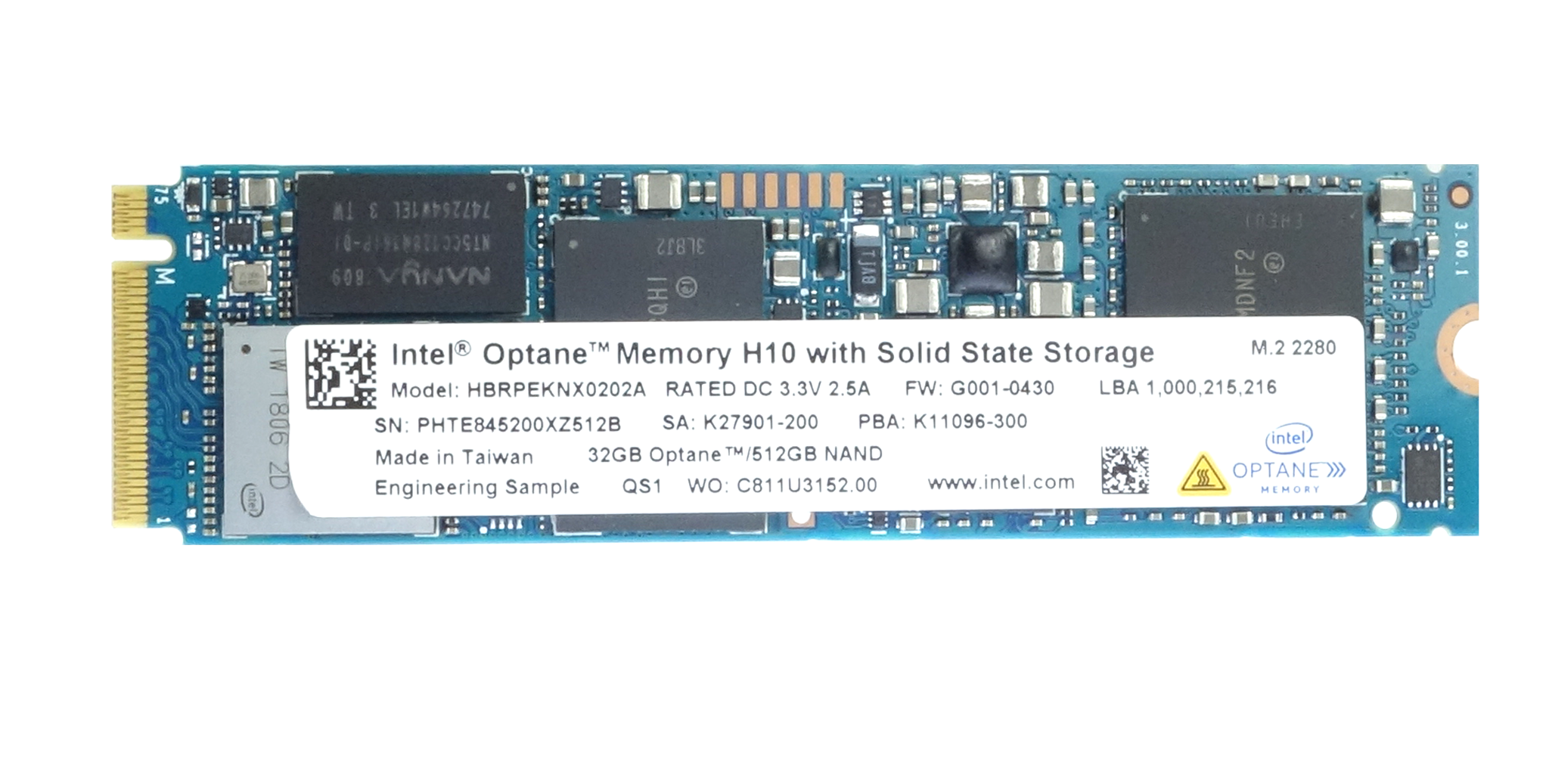 100%正規品 Optane Memory H10 HBRPEKNX0202A SSD m.2