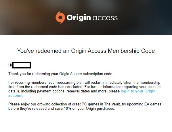 ea access membership code