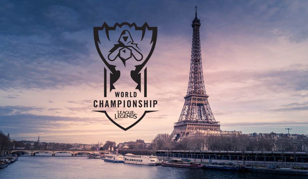 League of Legends Worlds 2019 trophy at the Eiffel Tower