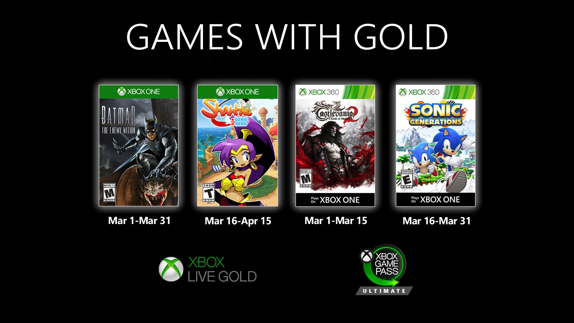 Xbox Live Games With Gold For July Announced
