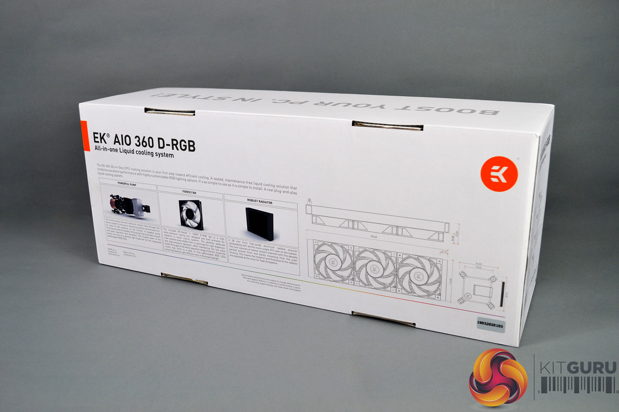 EK AIO 360 ELITE D-RGB integrated CPU water cooling radiator Fan,Integrated  water cooling