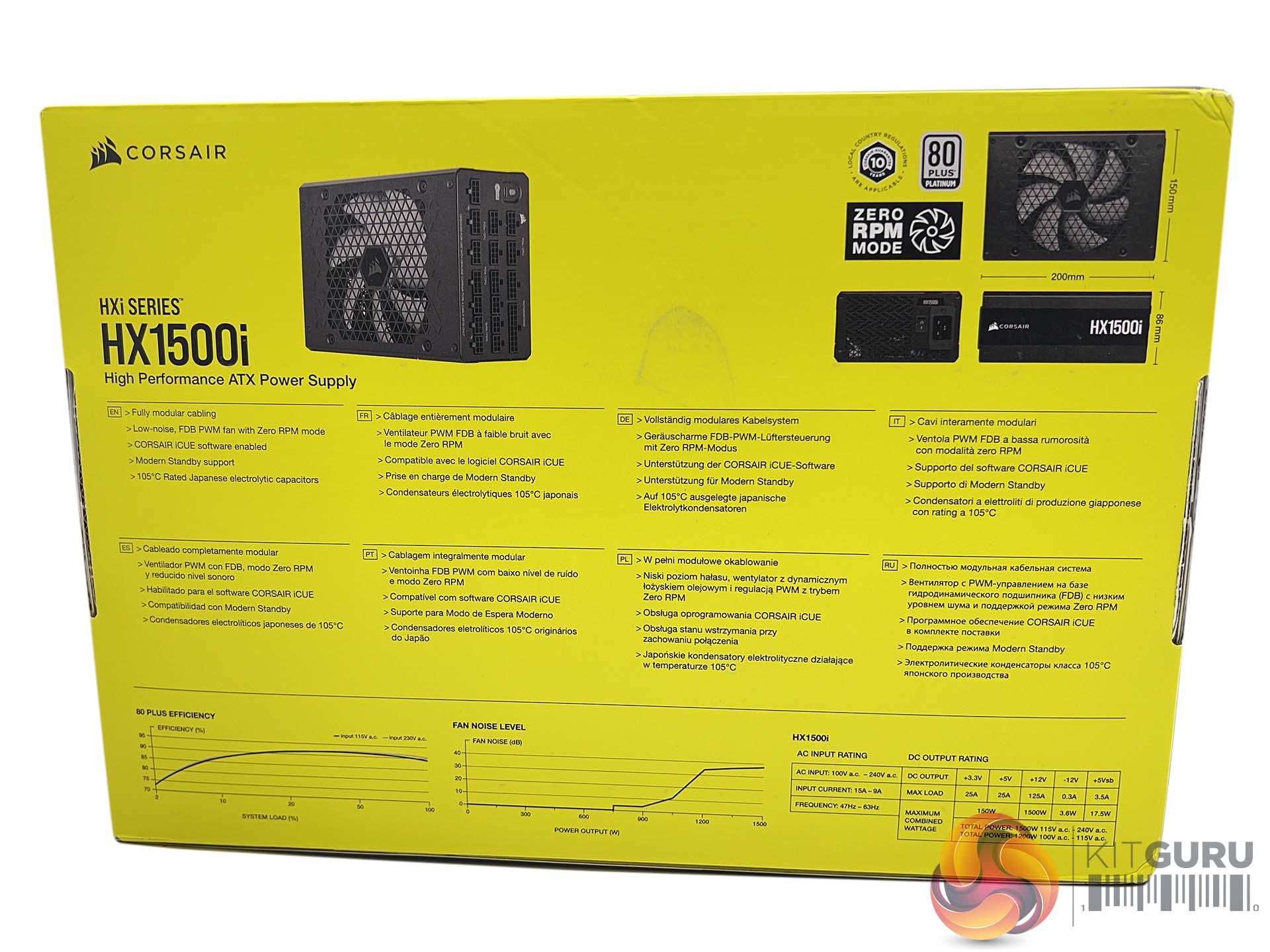 CORSAIR HX1500i, 1500W Alimentation PC Modulaire 80PLUS Platinum ATX PSU  9x8pin