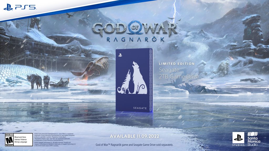 Seagate lança edição limitada de HD externo com a temática de God of War:  Ragnarok 