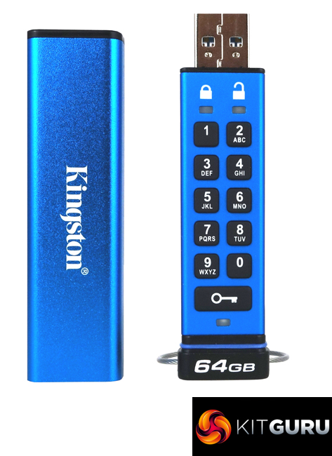 Kingston IronKey Keypad 200 Hardware-Encrypted USB Flash Drive - 64GB