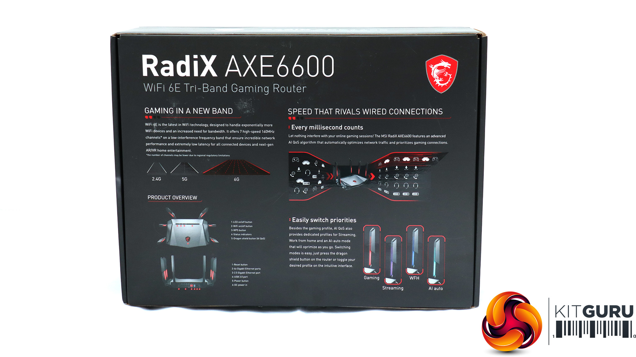 MSI RadiX AXE6600 Wi-Fi 6 Tri-Band Gaming Router